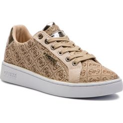 Sneakersy GUESS - Beckie2 FL5BC2 FAL12 BEIGE/BROWN. Brązowe półbuty damskie Guess, ze skóry ekologicznej. Za 519,00 zł.