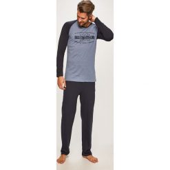 Tom Tailor Denim - Piżama. Szare piżamy męskie TOM TAILOR DENIM, s, z nadrukiem, z bawełny, bez rękawów. W wyprzedaży za 129,90 zł.