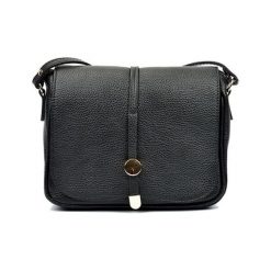 Torebki klasyczne damskie: Skórzana torebka w kolorze czarnym – (S)21 x (W)25 x (G)6 cm