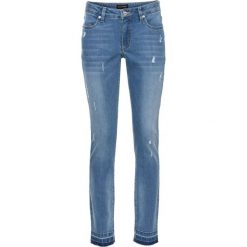 Dżinsy ze stretchem SKINNY bonprix niebieski "bleached”. Niebieskie jeansy damskie bonprix. Za 134,99 zł.