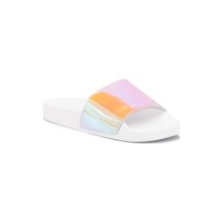 BASSANO WSK0328-01 Biały. Białe klapki damskie Bassano, bez wzorów, z tworzywa sztucznego, bez obcasa. Za 49,99 zł.