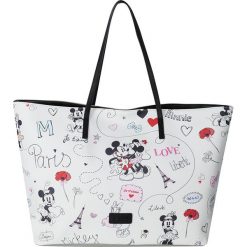 Shopper bag damskie: Shopper bag „Disney” w kolorze białym – 55 x 34 x 18 cm