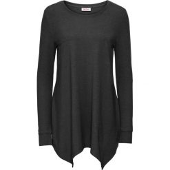 Bluzy damskie: Bluza z dłuższymi bokami, długi rękaw bonprix antracytowy melanż