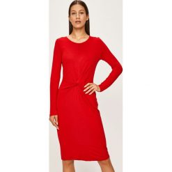 Answear - Sukienka. Czarne sukienki damskie ANSWEAR, s, bez wzorów, z elastanu, z okrągłym kołnierzem, z długim rękawem, długie, mini, dopasowane. W wyprzedaży za 49,90 zł.