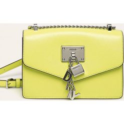 Dkny - Torebka skórzana. Żółte listonoszki damskie DKNY, w paski, ze skóry ekologicznej, na ramię, bez dodatków. Za 859,90 zł.