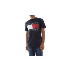 T-shirty z krótkim rękawem Tommy Jeans DM0DM07009 FLAG TEE. Czarne t-shirty męskie Tommy Jeans, s, bez wzorów, z jeansu, bez kołnierzyka, krótkie. Za 183,72 zł.