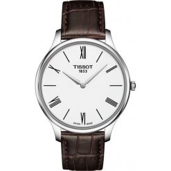 PROMOCJA ZEGAREK TISSOT T-Classic T063.409.16.018.00. Białe zegarki męskie marki TISSOT, ze stali. W wyprzedaży za 1188,00 zł.