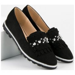 Mokasyny damskie: Eleganckie zamszowe mokasyny Forever Folie czarne