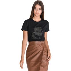 Karl Lagerfeld Koszulka Czarny. Czarne koszulki damskie xs, z haftami, z bawełny. Za 438,95 zł.