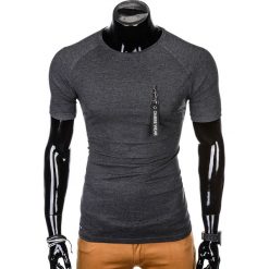 T-shirty męskie: T-SHIRT MĘSKI Z NADRUKIEM S1011 - GRAFITOWY