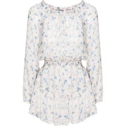 Sukienka LOVESHACKFANCY POPOVER. Białe sukienki damskie LoveShackFancy, na imprezę, w kwiaty, z jedwabiu, z falbankami, bez rękawów, długie. W wyprzedaży za 1752,00 zł.