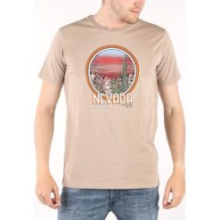 Trussardi Jeans Koszulka Beżowy. Brązowe podkoszulki męskie Trussardi Jeans, m, z nadrukiem, z bawełny, bez kołnierzyka, krótkie. Za 292,95 zł.