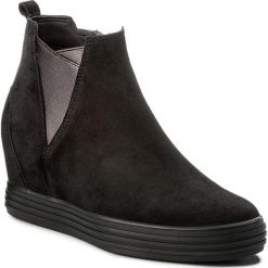 Botki GABOR - 72.671.47 Schwarz. Czarne buty zimowe damskie Gabor, z materiału, na obcasie. W wyprzedaży za 359,00 zł.