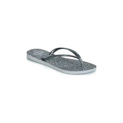 Japonki Havaianas SLIM ANIMALS. Szare klapki damskie Havaianas, bez wzorów, bez obcasa. Za 83,30 zł.