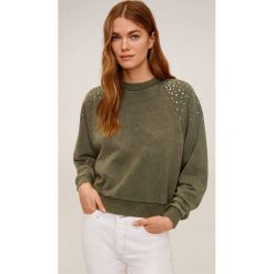 Mango - Bluza Rocky. Żółte bluzy damskie Mango, s, z aplikacjami, z bawełny, bez rękawów, bez kaptura. W wyprzedaży za 95,90 zł.