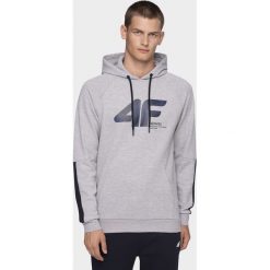 Bluza męska BLM206A - szary melanż. Szare bluzy męskie m, melanż, z dzianiny, z kapturem. W wyprzedaży za 99,99 zł.