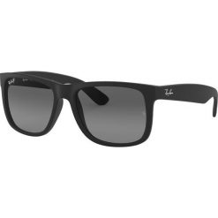 Ray-Ban - Okulary Justin. Czarne okulary przeciwsłoneczne męskie Ray-Ban, z materiału, prostokątne. Za 599,90 zł.