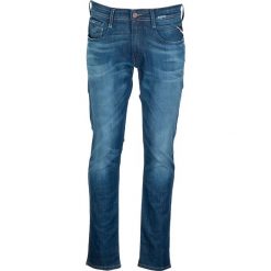 Dżinsy "Anbass" - Slim fit - w kolorze niebieskim. Niebieskie jeansy męskie Replay, m, w paski, klasyczne. W wyprzedaży za 307,95 zł.
