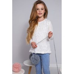 Bluzki dziewczęce: Kremowa bluzka dziewczęca gwiazdki NDZ8136