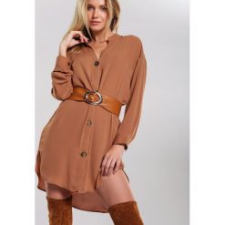 Camelowa Koszula Bijoux. Pomarańczowe bluzki damskie other, s, bez wzorów, bez kołnierzyka, bez rękawów. Za 109,99 zł.