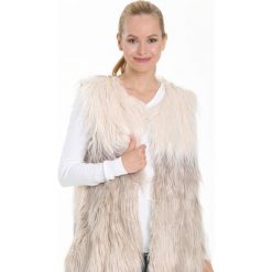 Beżowa Kamizelka Softness. Brązowe kamizelki damskie Born2be, uniwersalny, z futra. Za 109,99 zł.