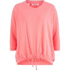 Bluza, rękawy 3/4 bonprix łososiowy neonowy. Różowe bluzy damskie bonprix, bez wzorów, bez rękawów, bez kaptura. Za 37,99 zł.