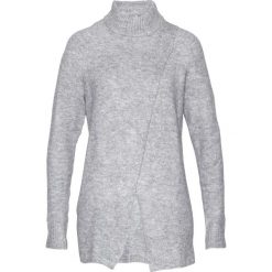 Długi sweter bonprix szary melanż. Szare swetry damskie bonprix, bez wzorów, z długim rękawem. Za 124,99 zł.
