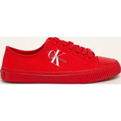 Calvin Klein Jeans - Tenisówki. Czerwone trampki i tenisówki damskie Calvin Klein Jeans, bez wzorów, z jeansu, na sznurówki. Za 339,90 zł.