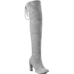Buty zimowe damskie: Muszkieterki ROBERTO – 414 J.Szara Buk