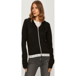 Guess Jeans - Bluza. Szare bluzy damskie Guess Jeans, s, z nadrukiem, z elastanu, bez rękawów, z kapturem. Za 219,90 zł.