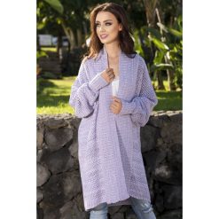 Sweter oversize multikolor ls206. Fioletowe swetry damskie marki Lemoniade, bez wzorów, ze splotem, bez rękawów, bez kaptura. W wyprzedaży za 119,00 zł.