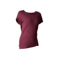 Koszulka do jogi krótki rękaw damska. Białe koszulki damskie DOMYOS, xl, bez wzorów, z elastanu, bez kołnierzyka. Za 39,99 zł.