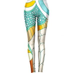 Legginsy we wzory: Legginsy w kolorze niebiesko-białym ze wzorem