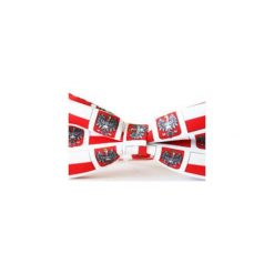 Mucha Patriotyczna. Czerwone muszki męskie marki Edyta kleist, w paski, z tkaniny, eleganckie. Za 99,00 zł.