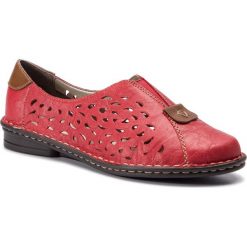 Półbuty RIEKER - 48451-33 Rot. Czerwone półbuty damskie Rieker, ze skóry. Za 229,00 zł.