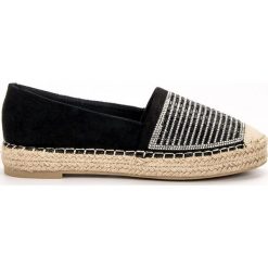 Czarne Espadryle Z Cyrkoniami VICES. Czarne espadryle damskie vices, bez wzorów, bez obcasa. W wyprzedaży za 99,00 zł.