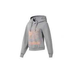 Bluzy Reebok Classic Bluza z kapturem Classics Big Logo Fleece Hoodie. Szare bluzy damskie Reebok Classic, s, bez wzorów, bez rękawów, z kapturem. Za 229,00 zł.