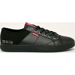 Big Star - Trampki. Czarne trampki męskie BIG STAR, bez wzorów, z gumy, retro, na sznurówki. W wyprzedaży za 79,90 zł.