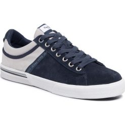 Tenisówki PEPE JEANS - North Zero PMS30561 Navy 595. Szare półbuty męskie Pepe Jeans, na co dzień, bez wzorów, z jeansu, klasyczne, bez zapięcia. W wyprzedaży za 189,00 zł.