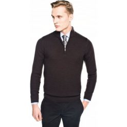 Swetry klasyczne męskie: sweter miret troyer brąz