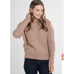 Sweter w kolorze szarobrązowym. Szare bez kategorii marki William de Faye, z kaszmiru, z okrągłym kołnierzem. W wyprzedaży za 136,95 zł.
