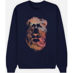 Bluza "Desset Lion" w kolorze granatowym. Niebieskie bluzy damskie Wooop, l, z nadrukiem, bez rękawów, bez kaptura. W wyprzedaży za 87,95 zł.