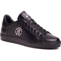 Sneakersy ROBERTO CAVALLI - 1000 G Black. Czarne sneakersy męskie Roberto Cavalli, na co dzień, bez wzorów, ze skóry, bez zapięcia. Za 1299,00 zł.