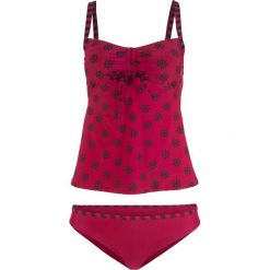 Tankini (2 części) bonprix czarno-bordowy. Czerwone stroje kąpielowe damskie marki bonprix, bez wzorów. Za 109,99 zł.