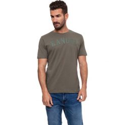 T-shirt w kolorze khaki. Brązowe t-shirty męskie Lonsdale, Kangol, s, z nadrukiem, z bawełny, z okrągłym kołnierzem. W wyprzedaży za 39,95 zł.
