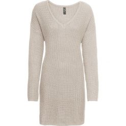 Sweter dzianinowy bonprix szary. Szare swetry damskie bonprix, bez wzorów, z dzianiny, bez rękawów, bez kaptura. Za 44,99 zł.
