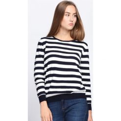 Biało-Granatowy Sweter Lean On Me. Niebieskie swetry damskie Born2be, xl, bez wzorów, bez rękawów, bez kaptura. Za 74,99 zł.