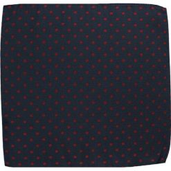 Elegancka poszetka - Alties - Wzór w Grochy, Czerwone Kropki, Granatowa POSZALTTANIA0036. Niebieskie poszetki męskie Alties, w grochy, z materiału, eleganckie. Za 16,90 zł.