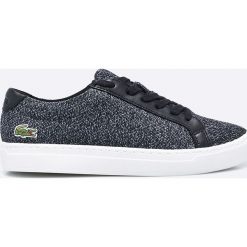 Lacoste - Tenisówki. Czarne trampki męskie Lacoste, bez wzorów, ze skóry, na sznurówki. W wyprzedaży za 219,90 zł.