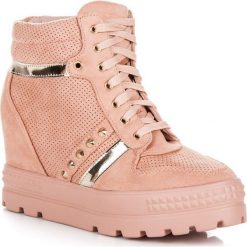 Sneakersy damskie: SNEAKERSY NA PLATFORMIE Bestelle różowe